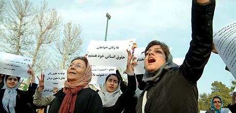 Women demonstrating for equal rights